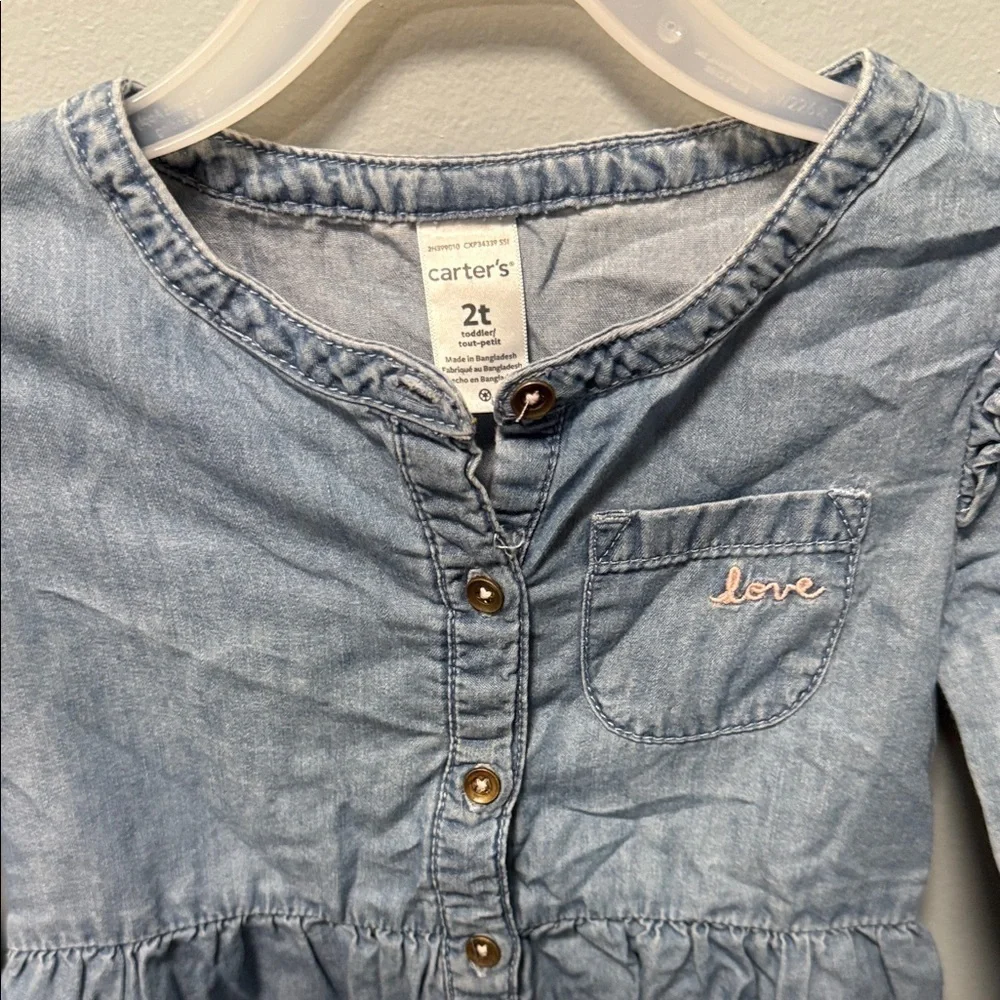 Carter's Denim Dress with Embroidered Pocket